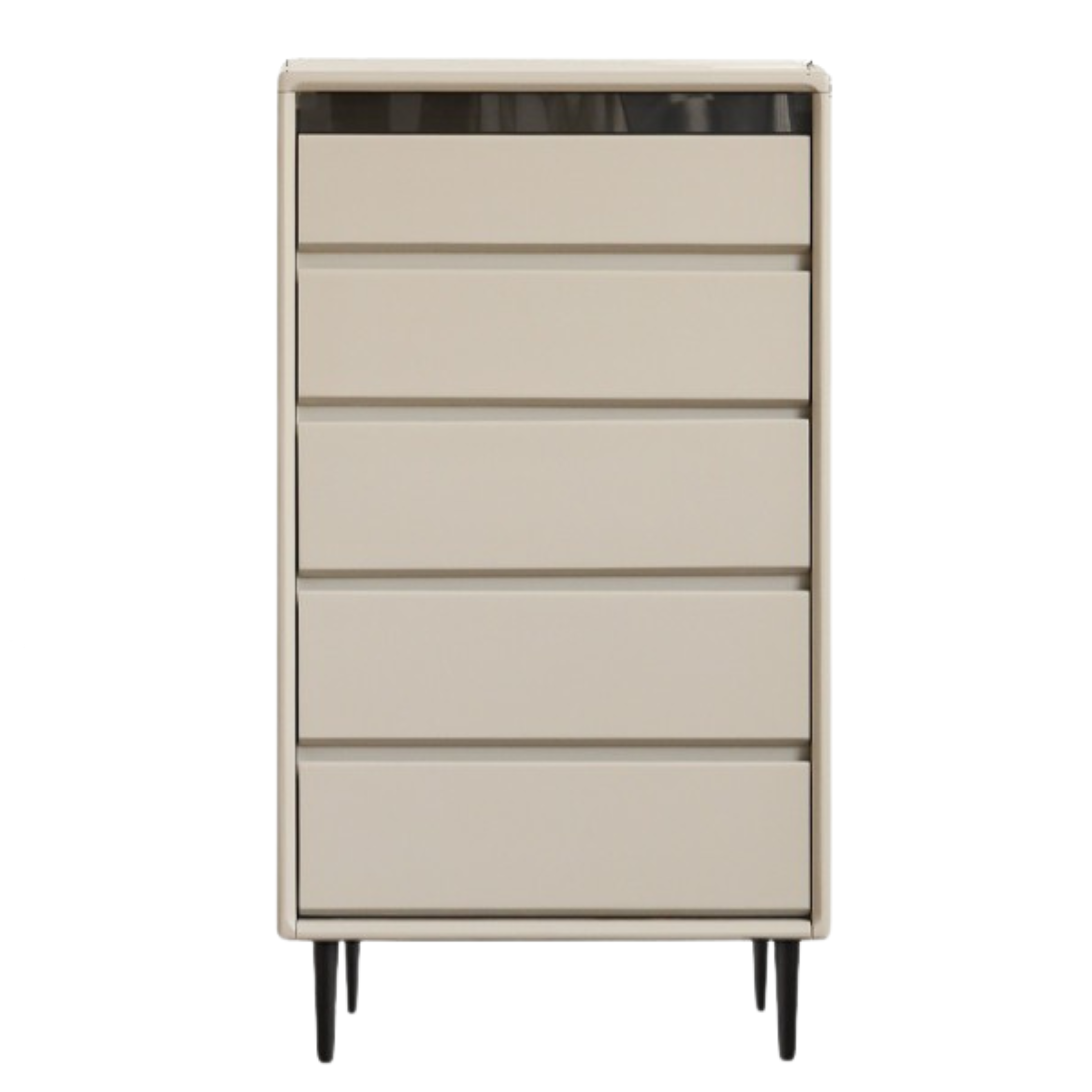 Tulip, Rubber Solid Wood Light Luxury Gray Chest of Drawers.