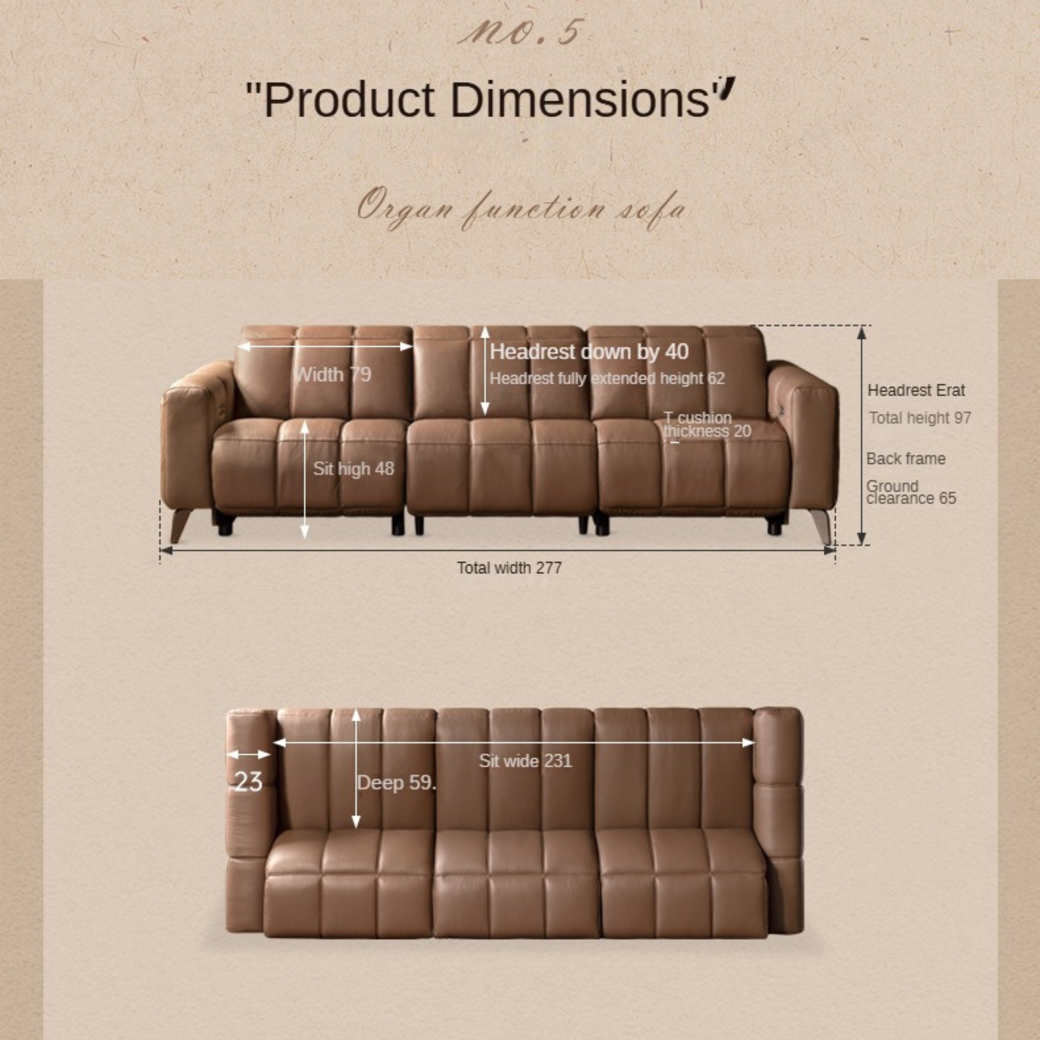 Electric Leather Zero Wall Function Sofa