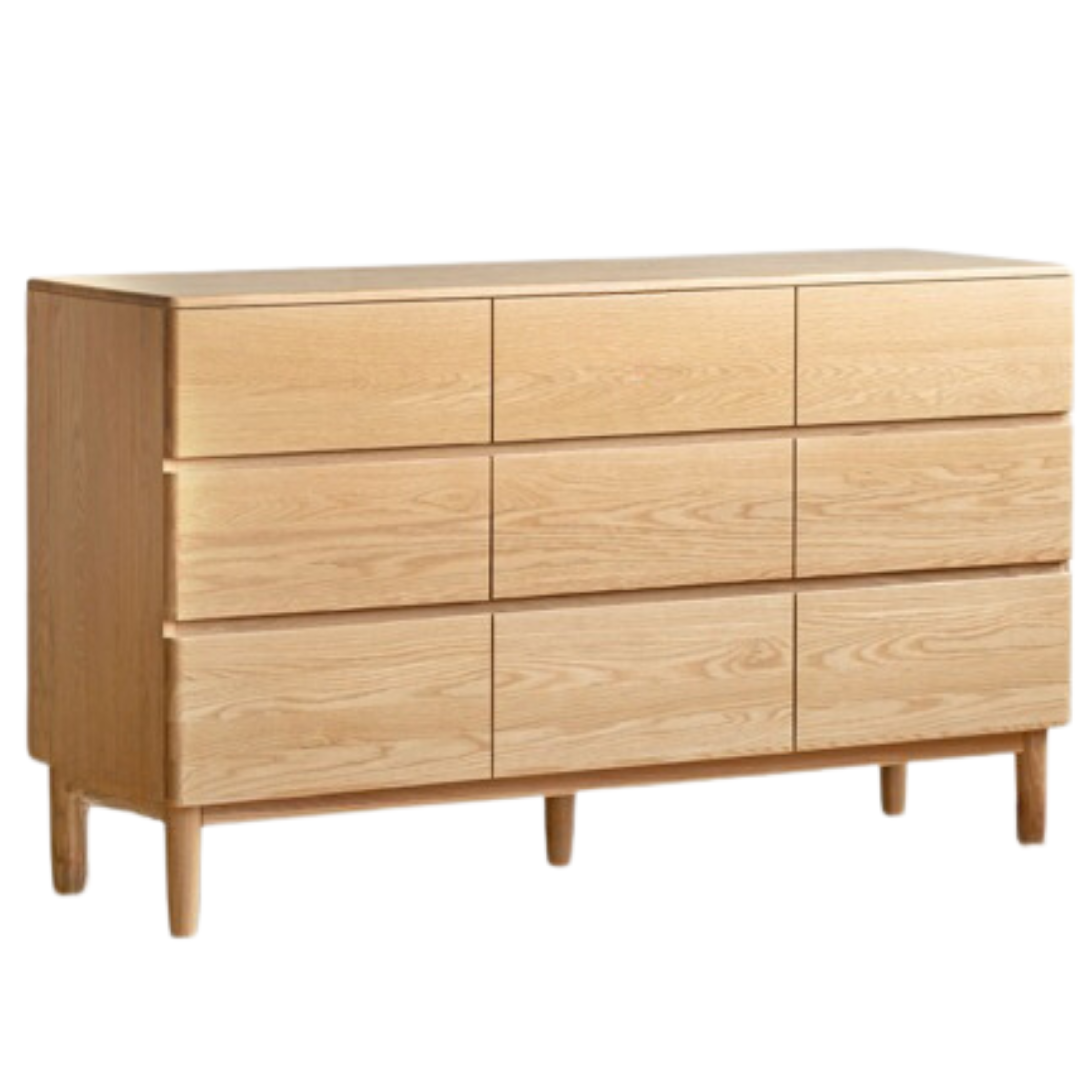 Oak Solid Wood Dresser, Drawer Storage)