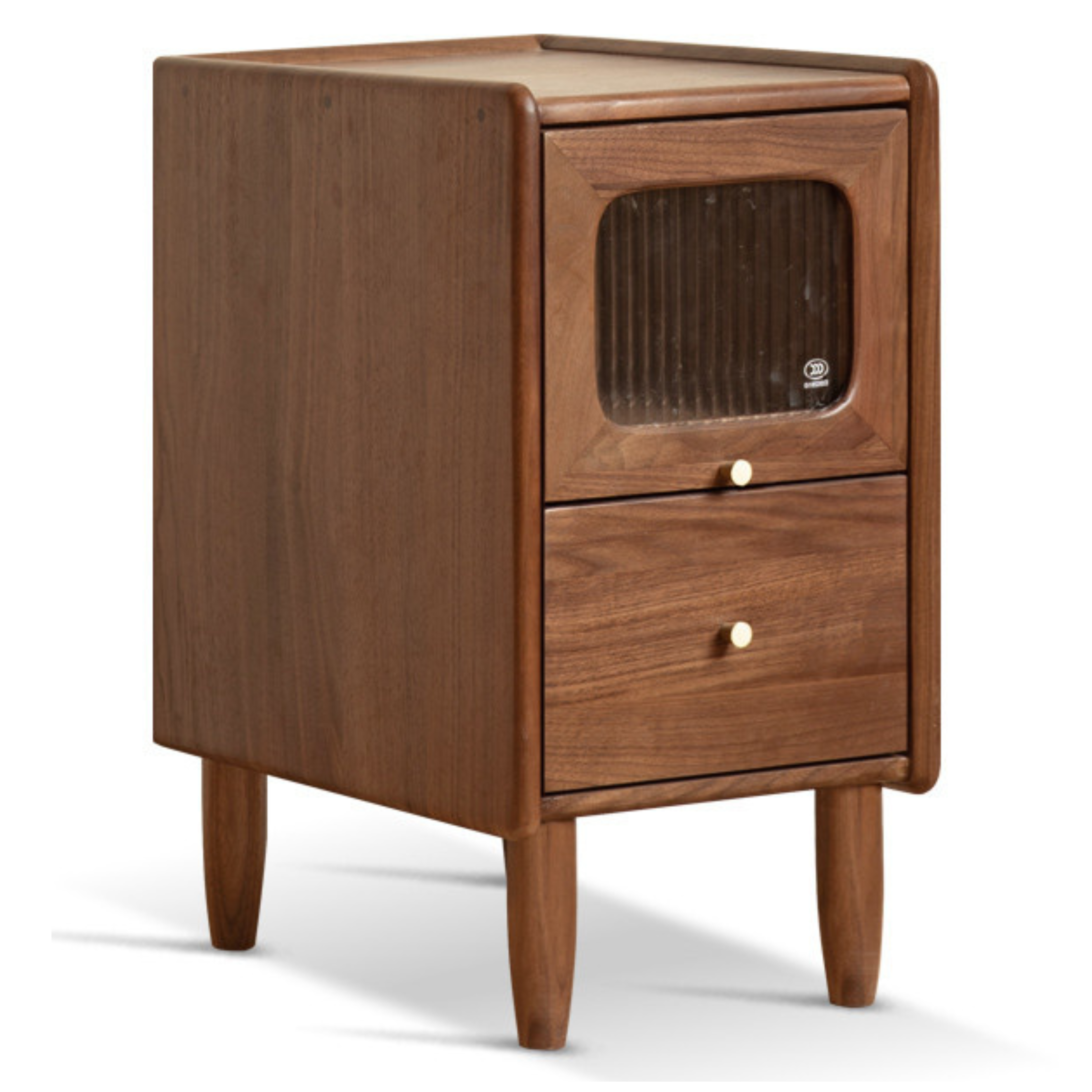 Black Walnut, Calpa solid wood ultra-narrow Nightstand: