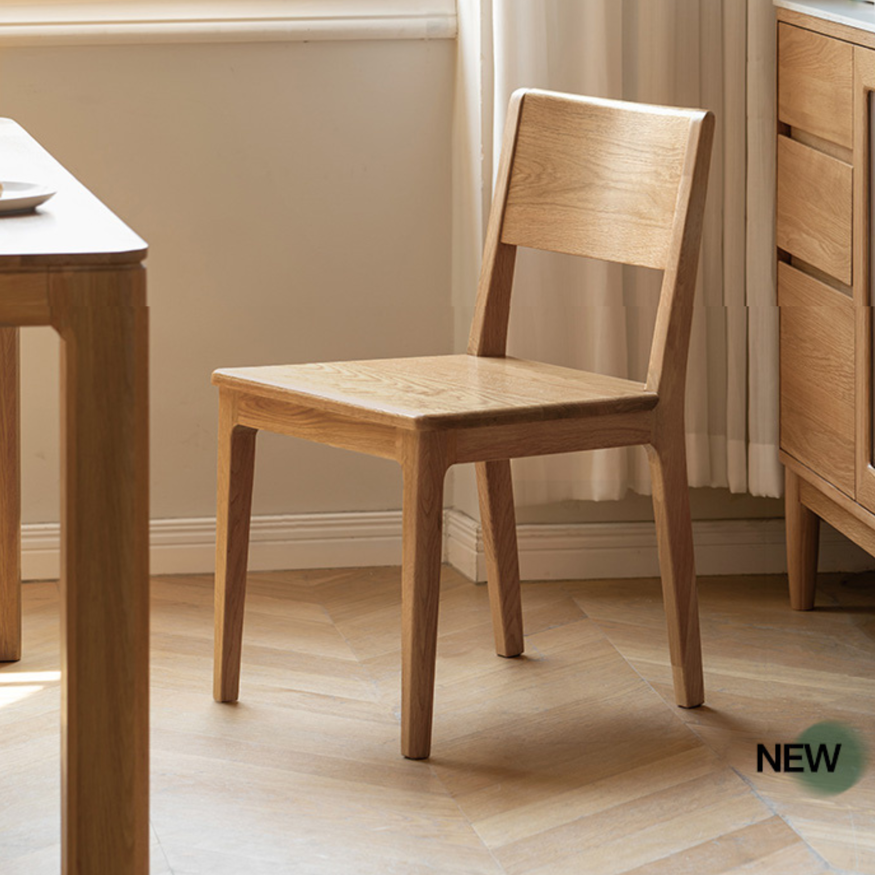 solid wood dining chair Nordic oak dining table and chair modern minimalist back chair restaurant home study chair