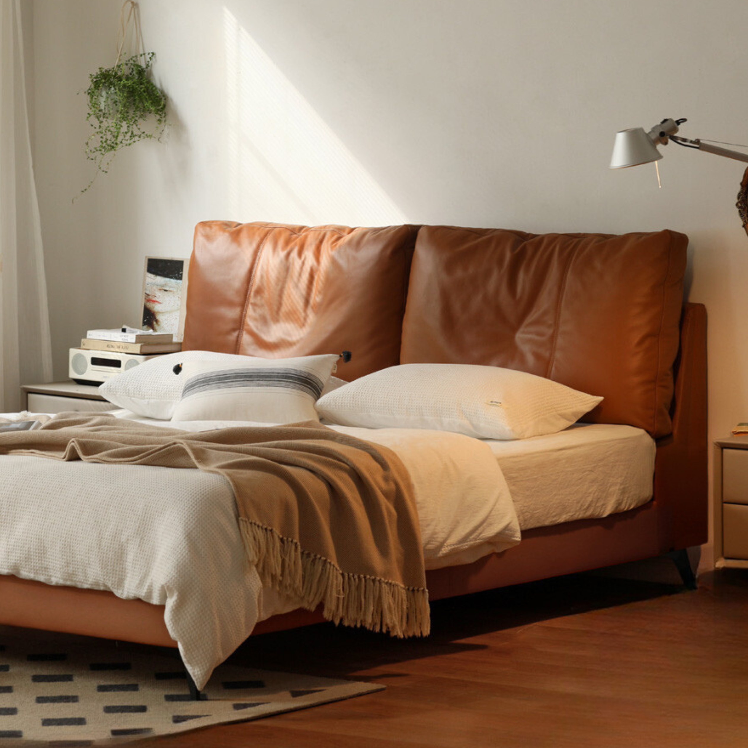 American Cow leather bed"