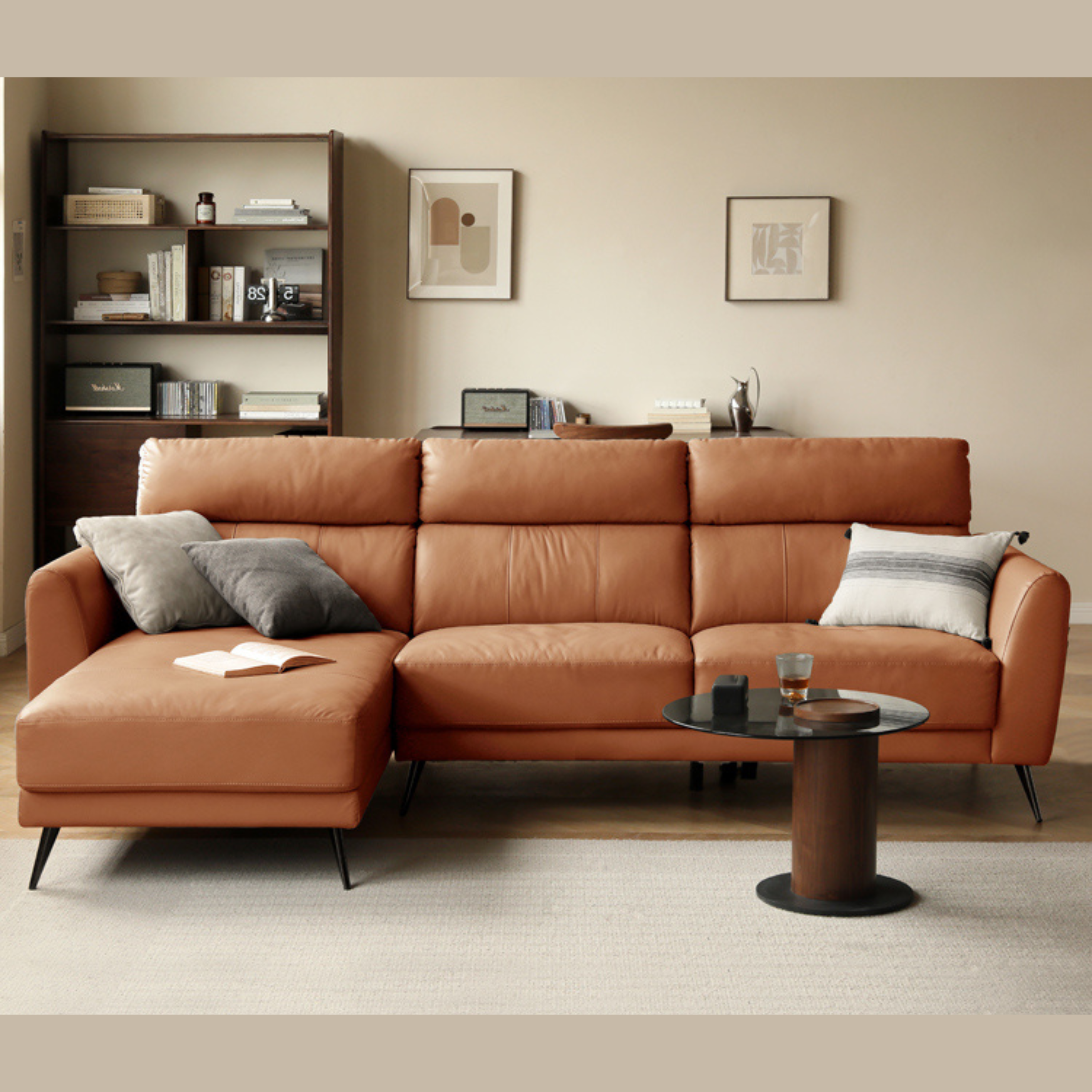 Leather Sofa Modern Simple Living Room