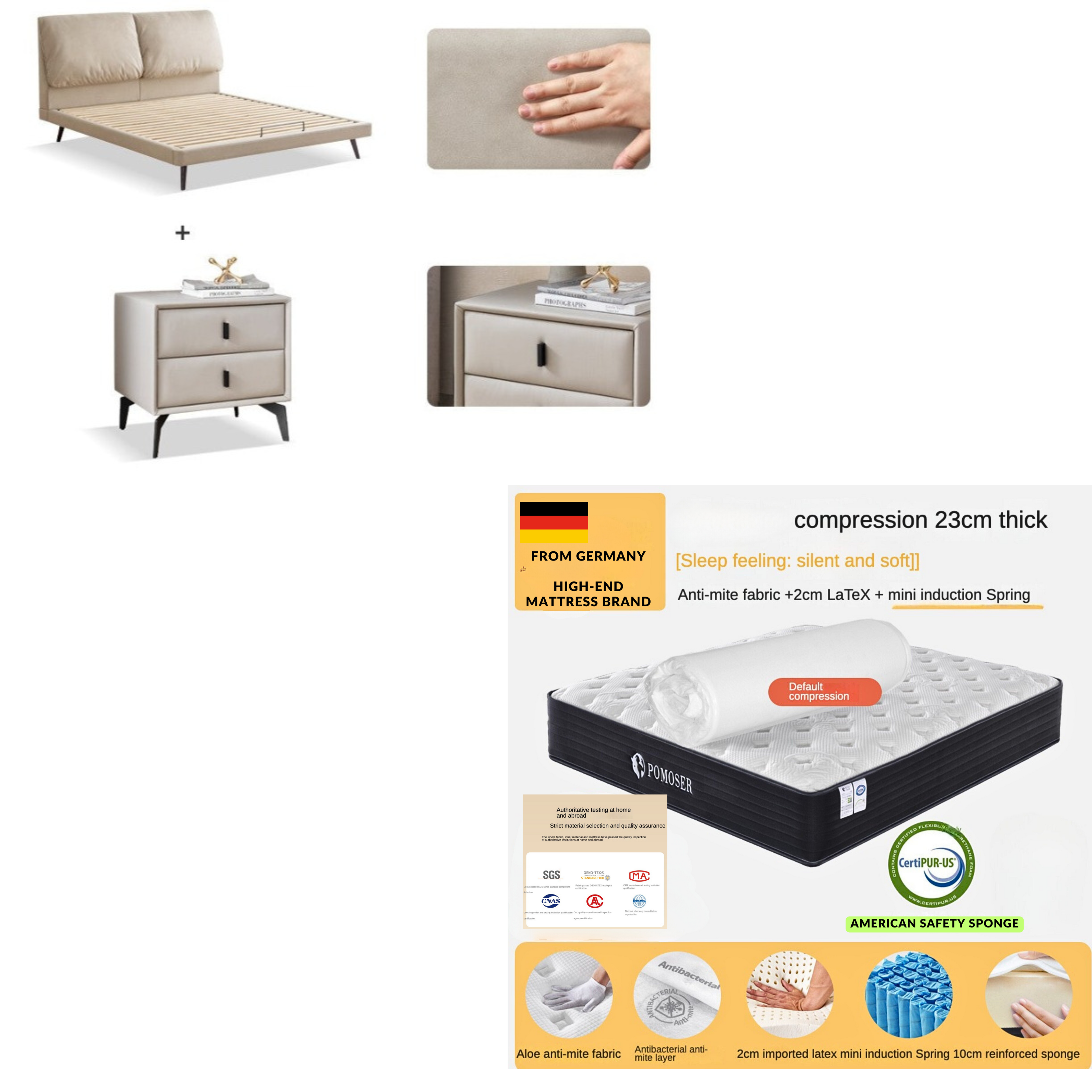 Technological fabric Bed,Genuine Leather Bed"_)