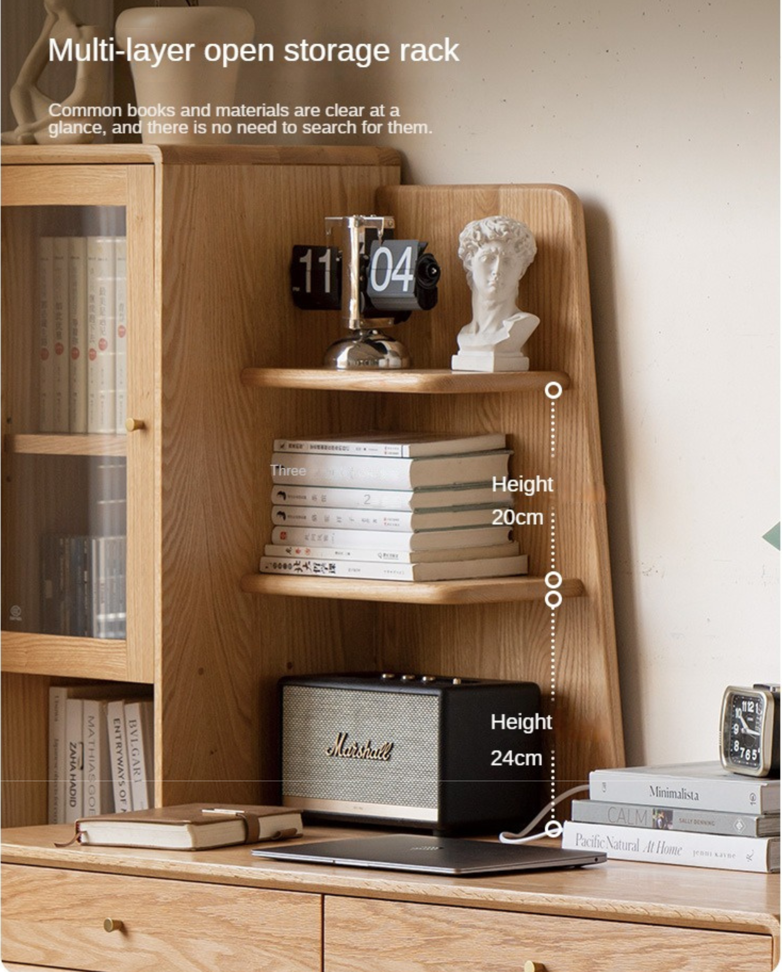 Oak Solid Wood Office Desk Combination