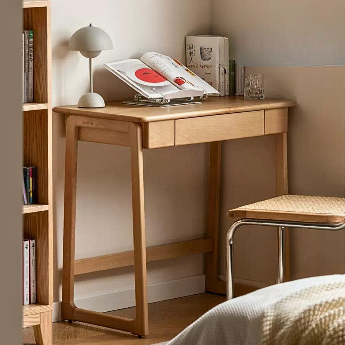 solid wood small desk simple computer desk mouth font leg desk study ...