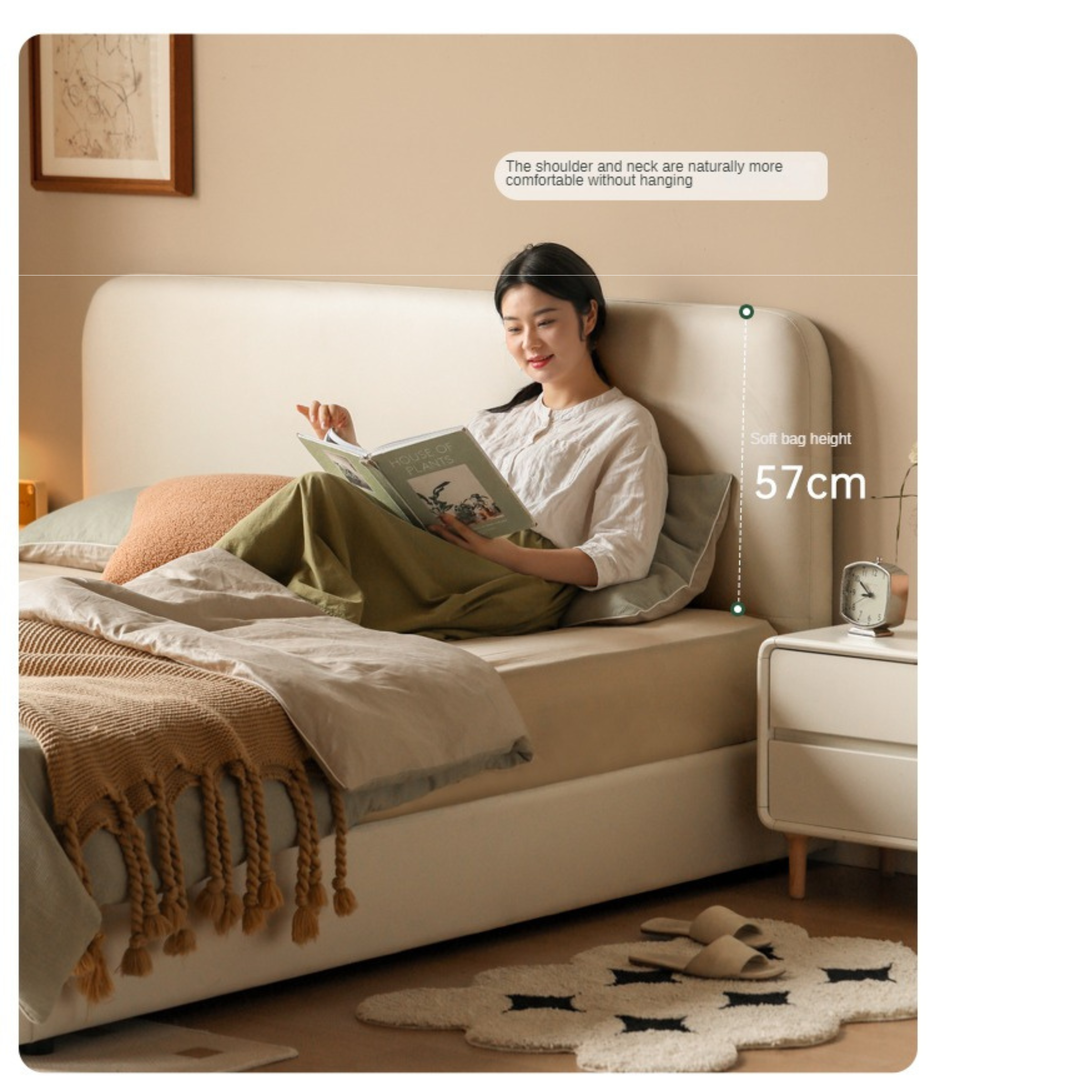 Floor-standing soft bed Cream Style Technology Cloth_)