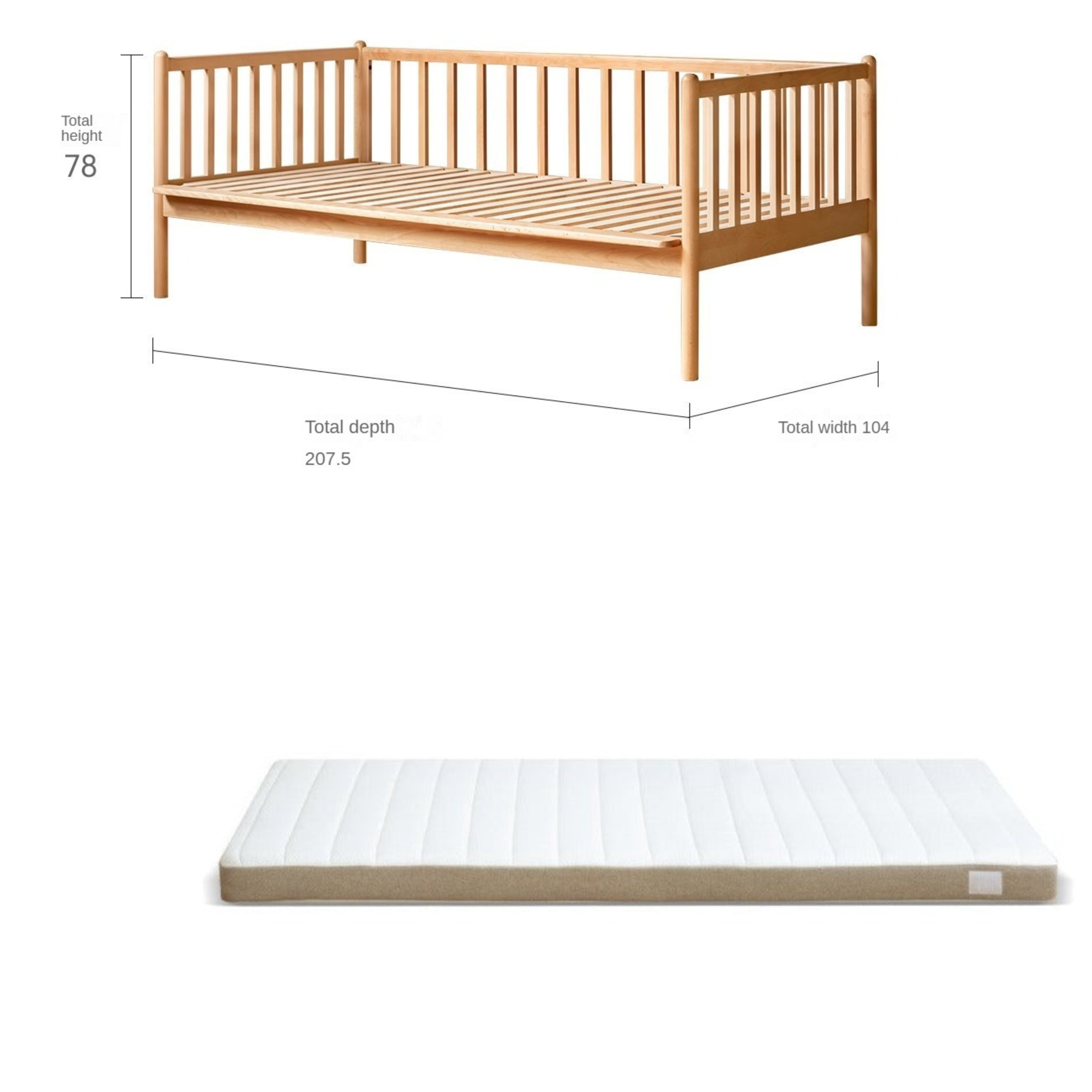 Beech solid wood children's bed with guardrails spliced bed_)