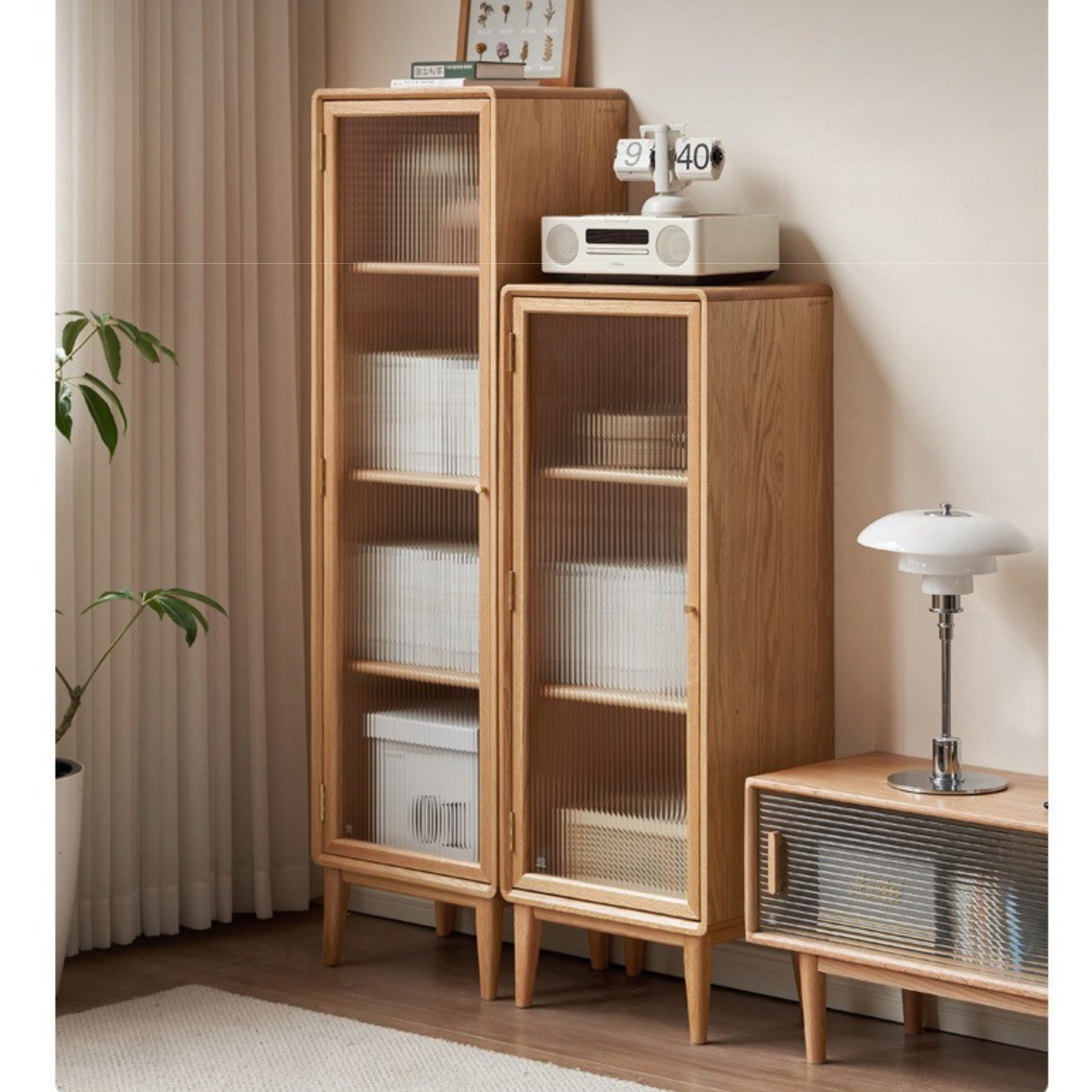 Side Cabinet ,small bookcase Oak solid wood-
