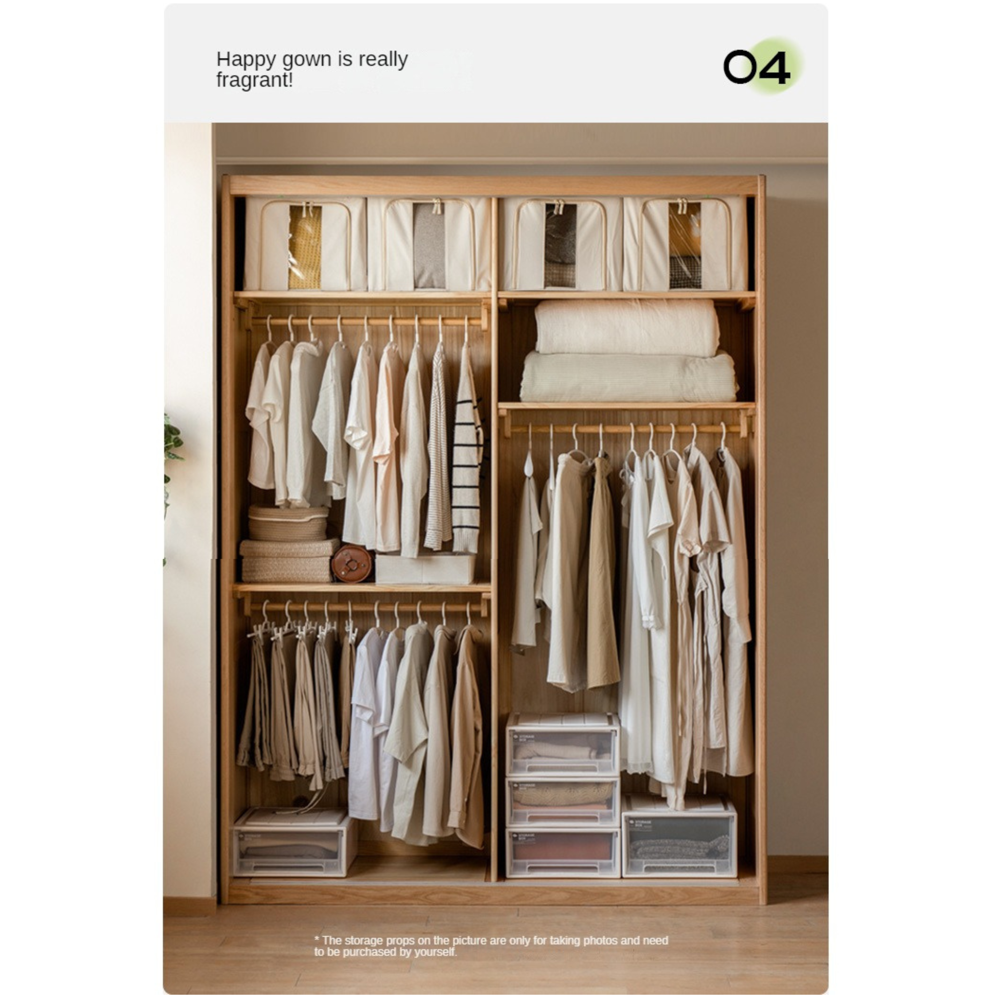 Oak solid wood sliding door wardrobe "
