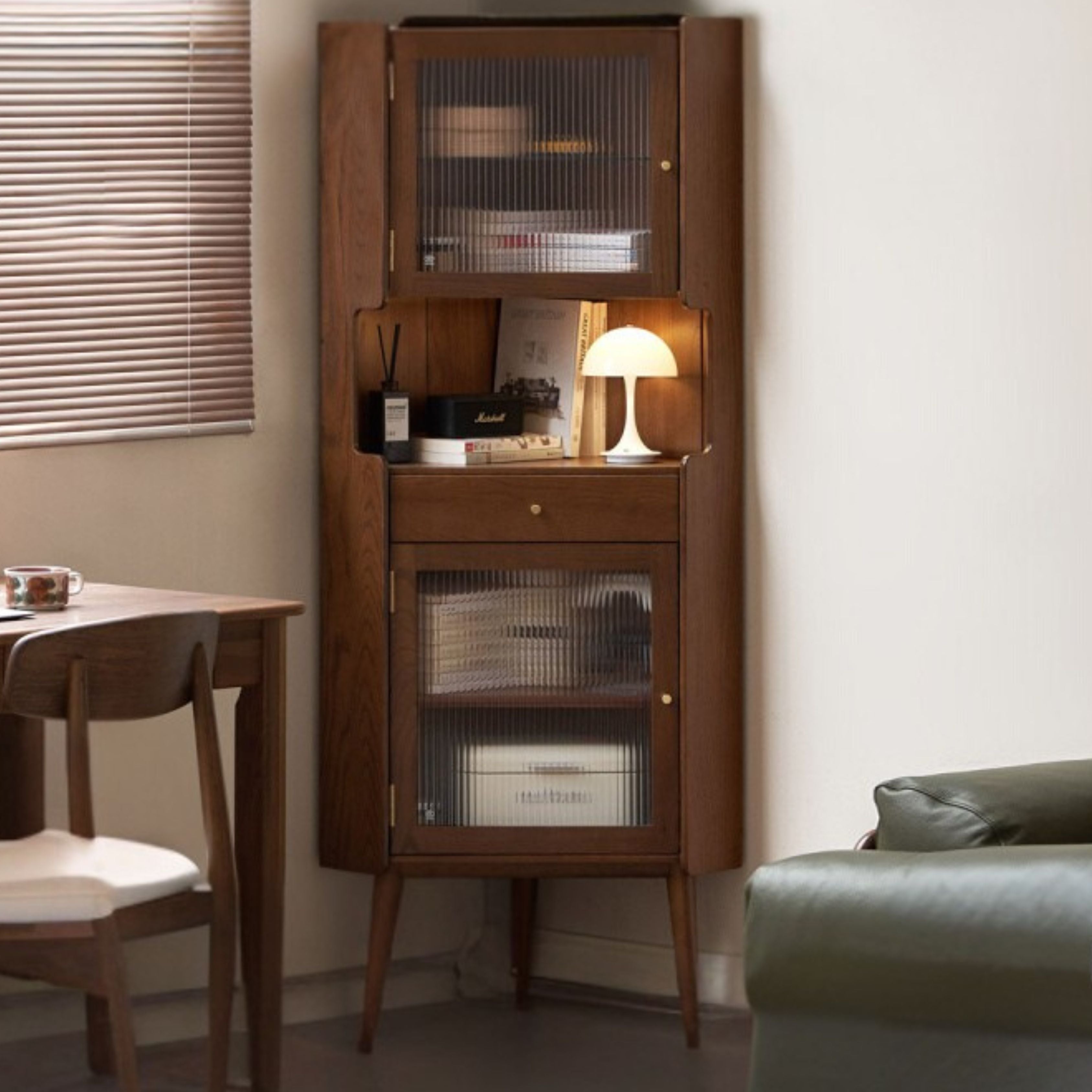 Oak Solid Wood Corner Side Cabinet