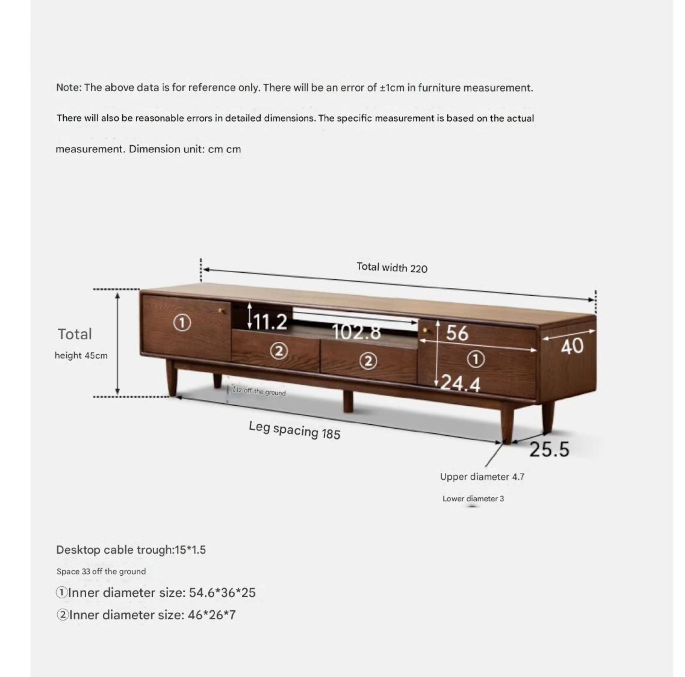 Oak Solid Wood Nordic Modern TV Stand,