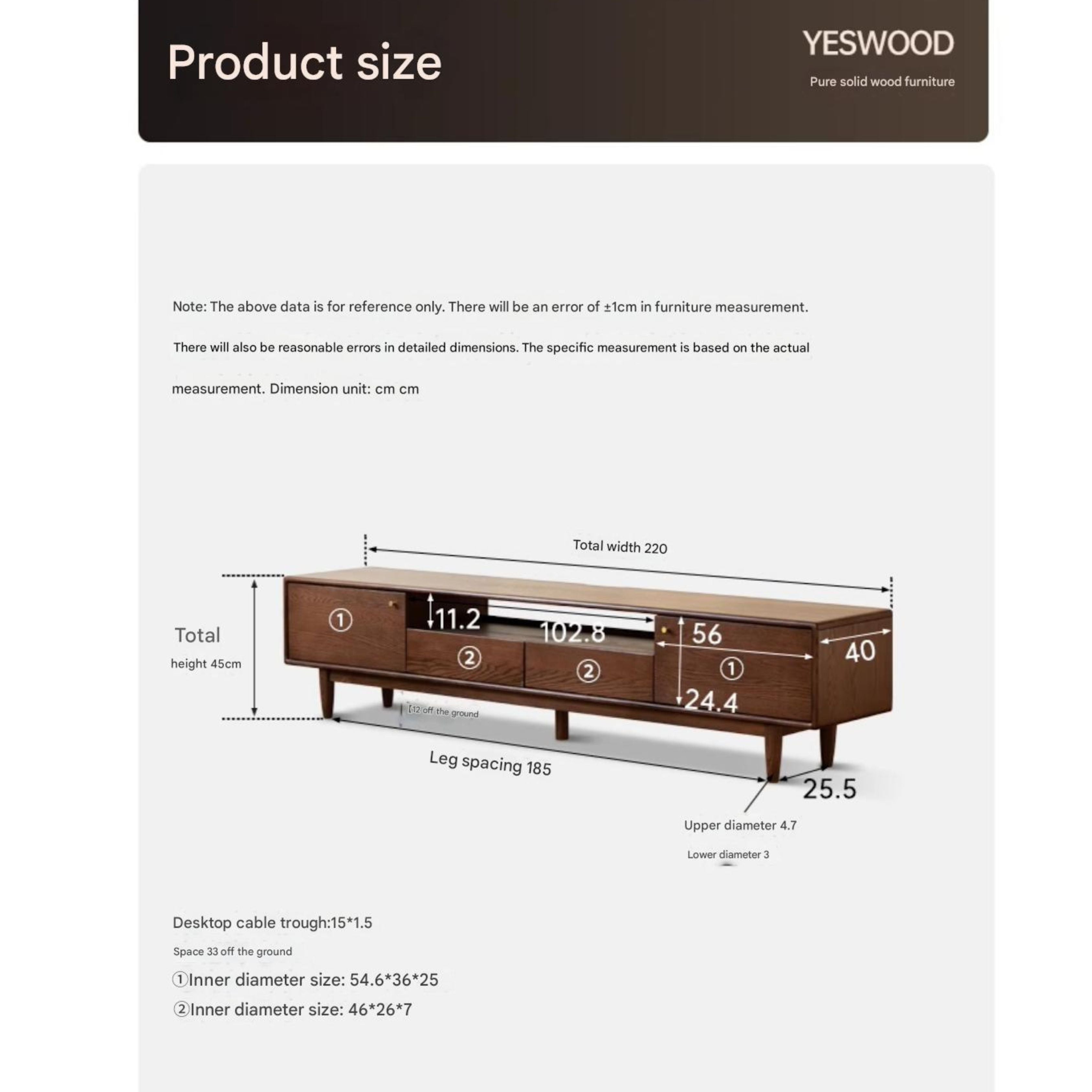 Oak Solid Wood TV Stand