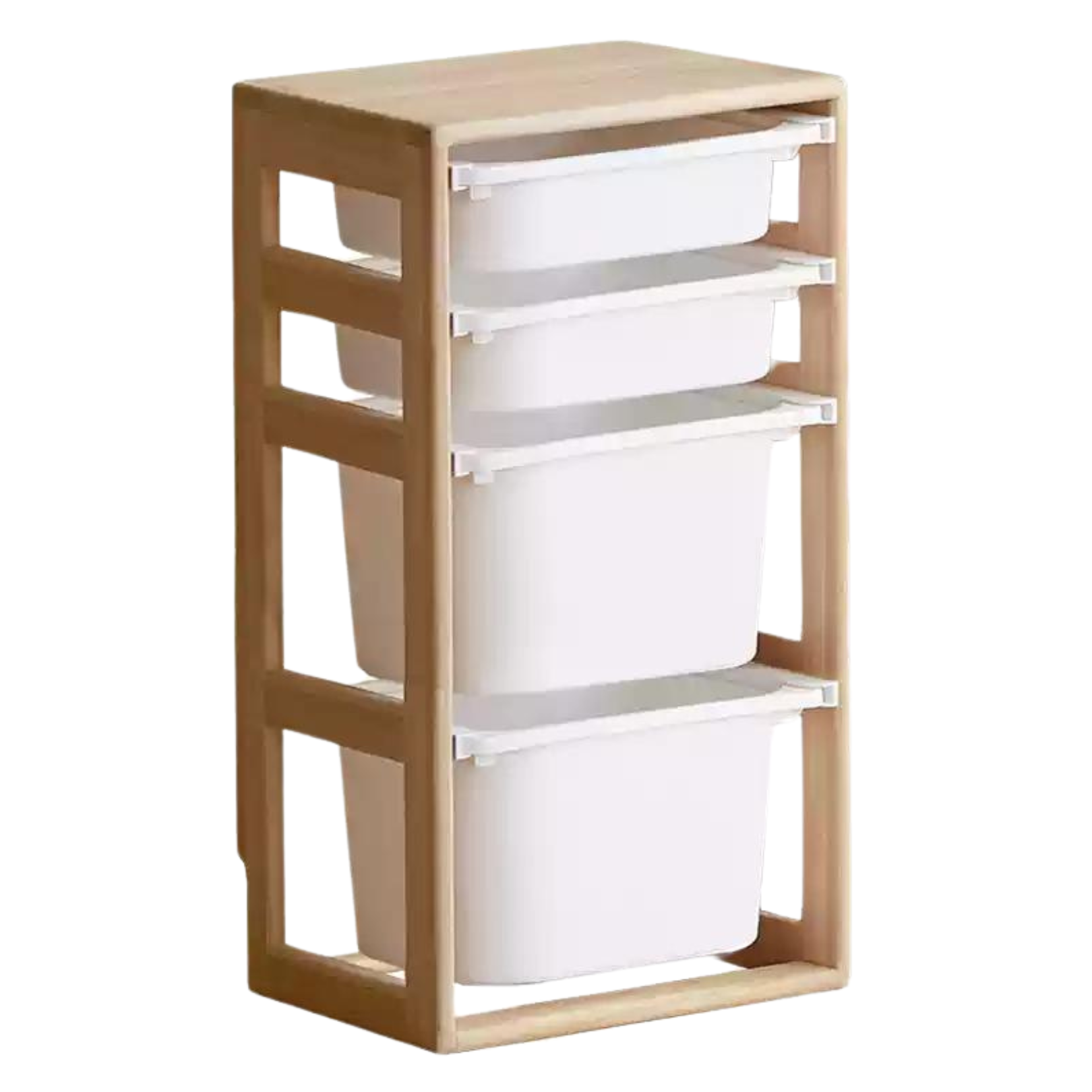 Poplar Solid Wood Children's Storage Rack Montessori Toy Storage