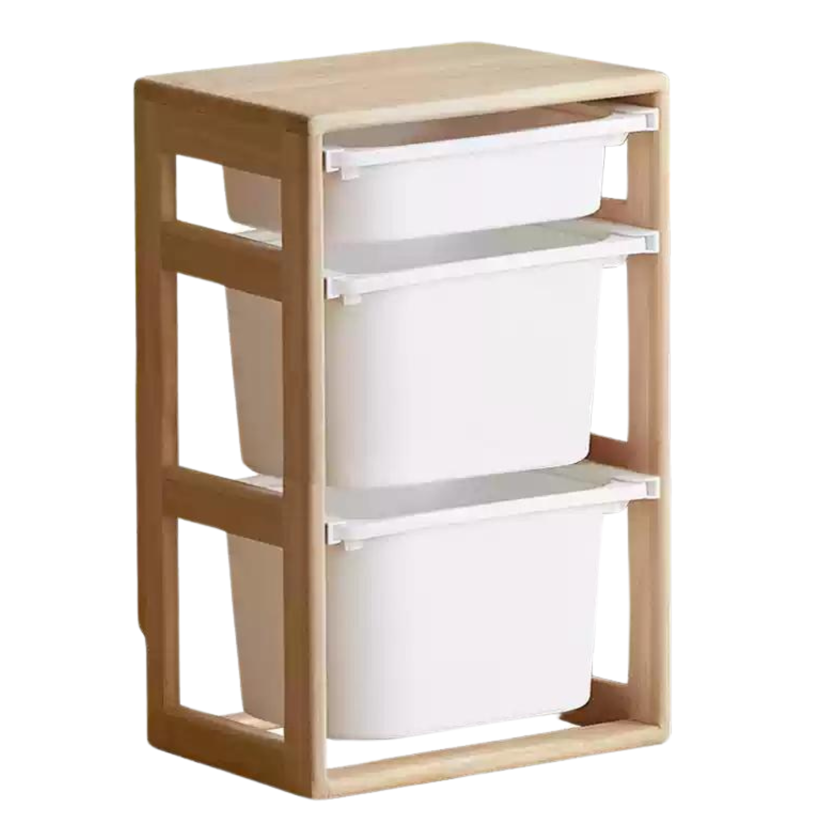 Poplar Solid Wood Children's Storage Rack Montessori Toy Storage