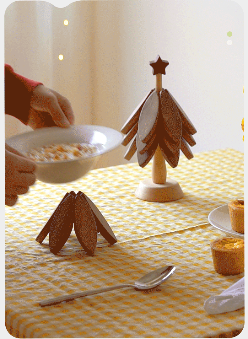 Black Walnut, Beech, Ebony Solid Wood Anti-Scalding Kitchen Mat with Heat Insulation