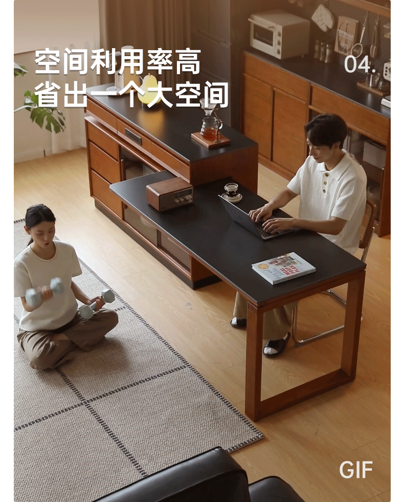 Tulipwood Solid Wood Island Table, Dining Table, Dining Sideboard, Buffet