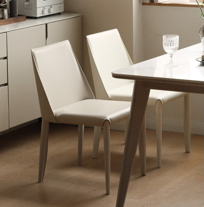 Set 4 pcs Saddle Leather Dining Chair