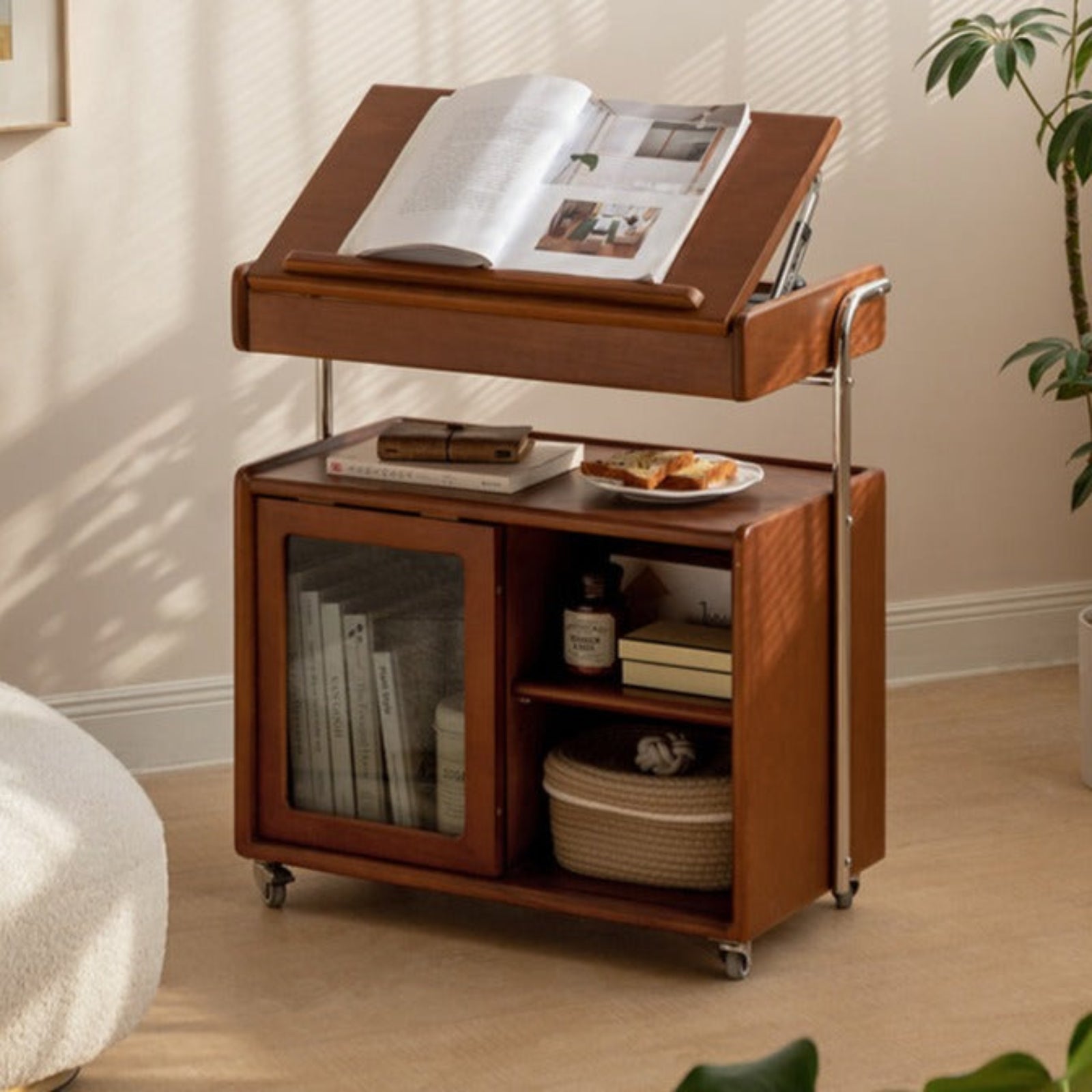 Poplar, Oak Solid Wood Side Table.