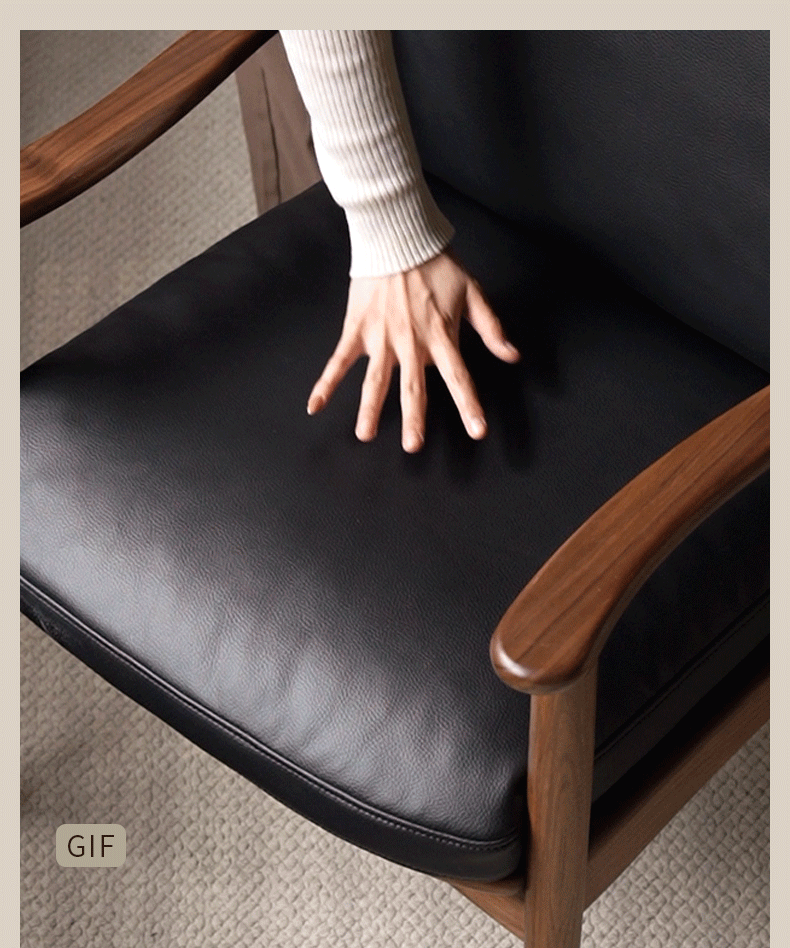 Black Walnut Solid Wood Light Luxury Style Soft Armchair