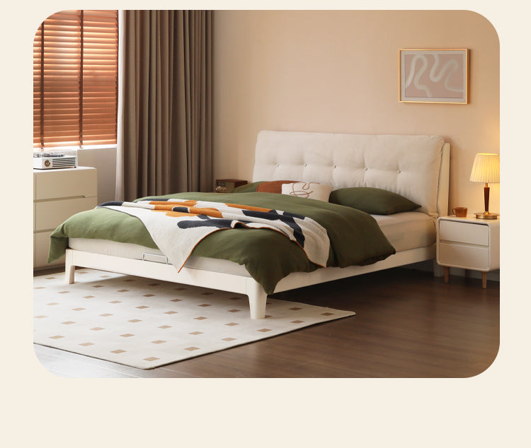 Rubber Solid Wood Fabric Leather Soft Bed