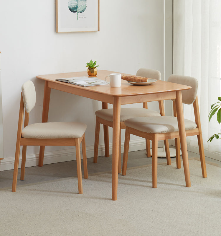 Beech solid wood dining table