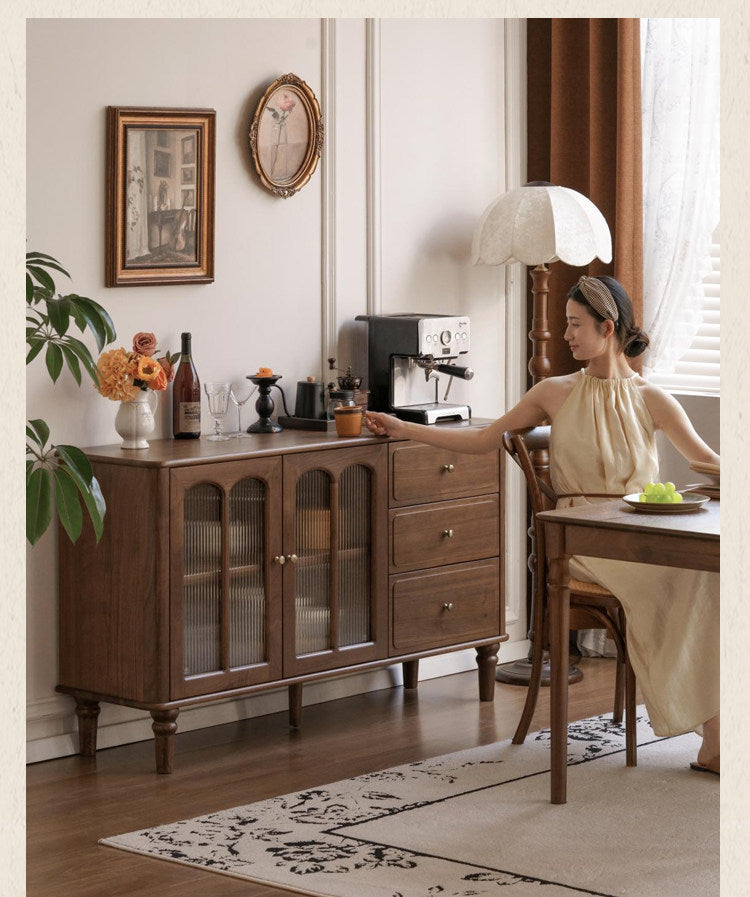 Black Walnut Solid Wood American Retro Sideboard