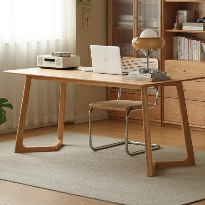 Oak solid wood large office desk"