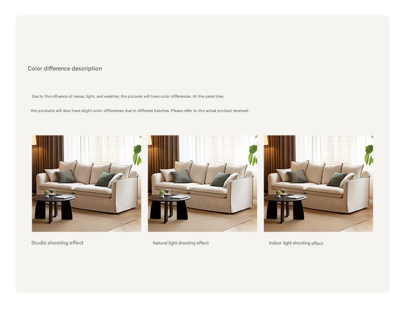100%Cotton & Linen Sofa – Cream White Fabric