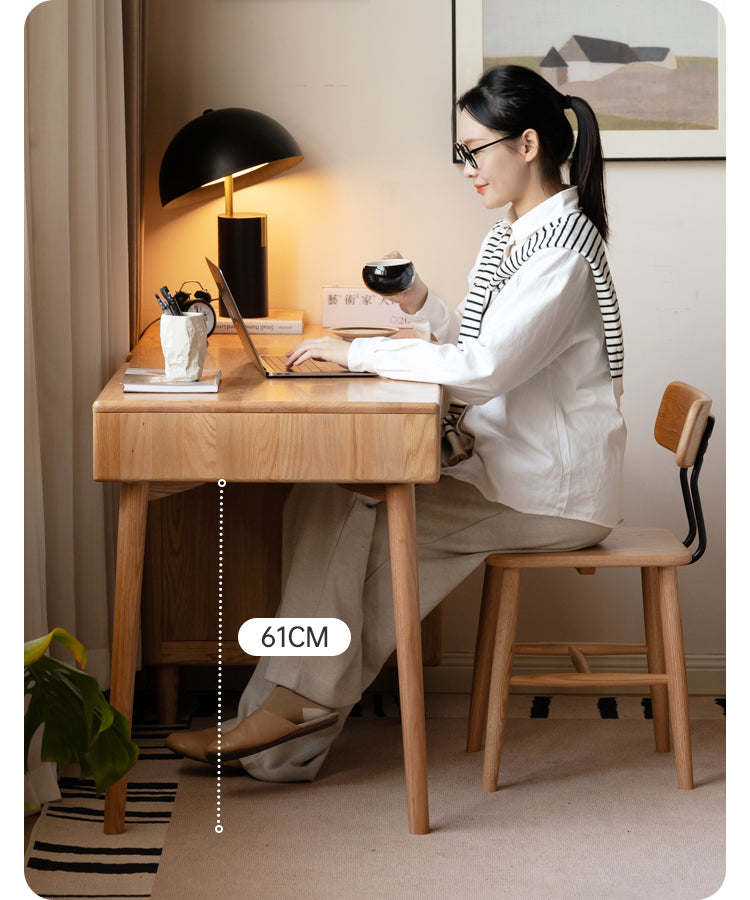 Oak Solid Wood Modern Office Desk