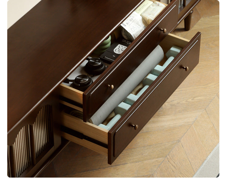 Poplar Solid Wood American style TV Cabinet