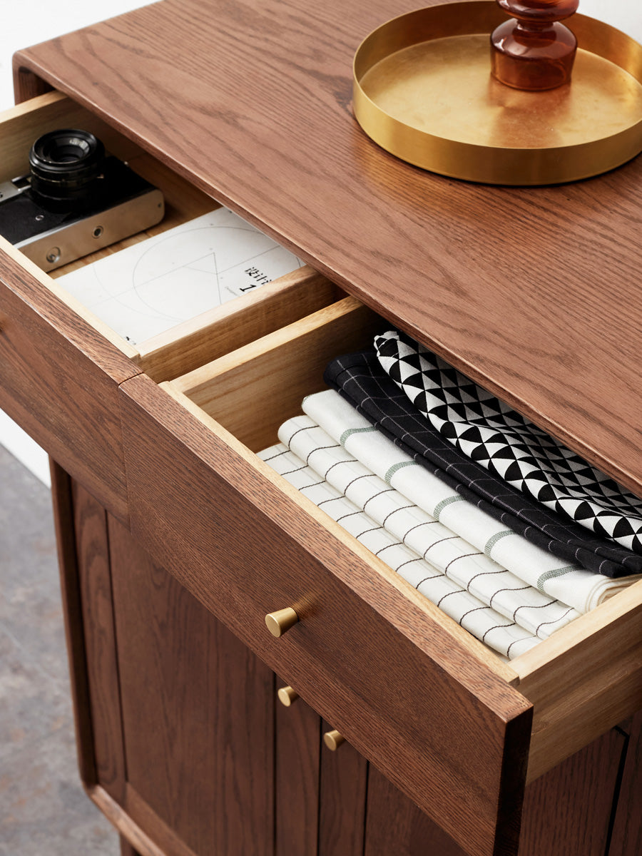 Oak Solid Wood Shoe Cabinet, Entrance Cabinet