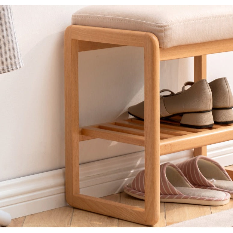 Beech solid Wood Shoe Changing Stool