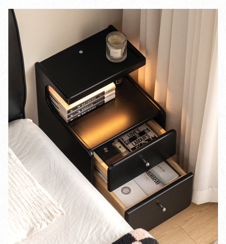 Rubber Solid Wood Multi Functional Nightstand