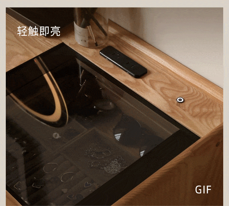 Ash Solid Wood Modern Vanity Table.