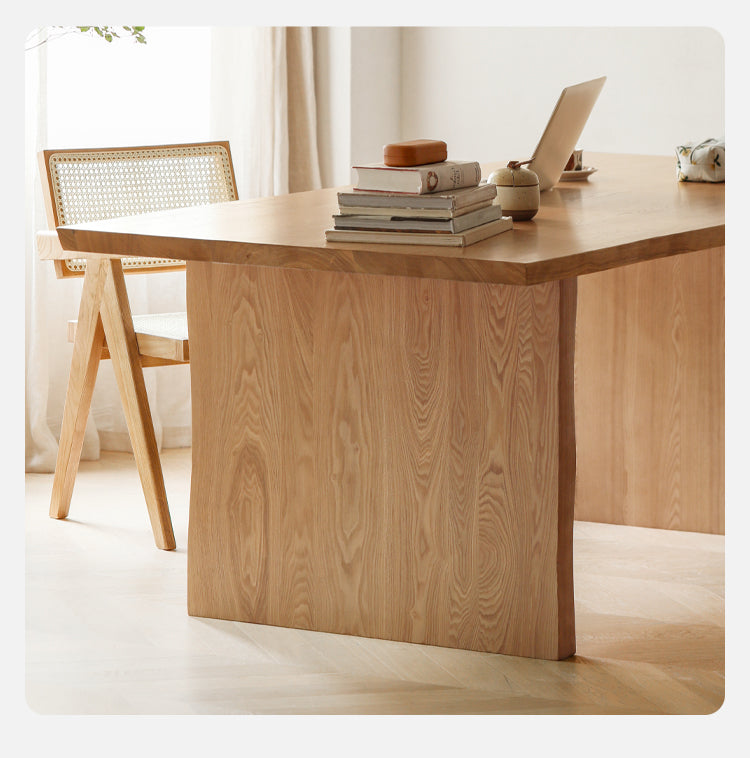 Ash solid wood dining table wabi-sabi style live edge"