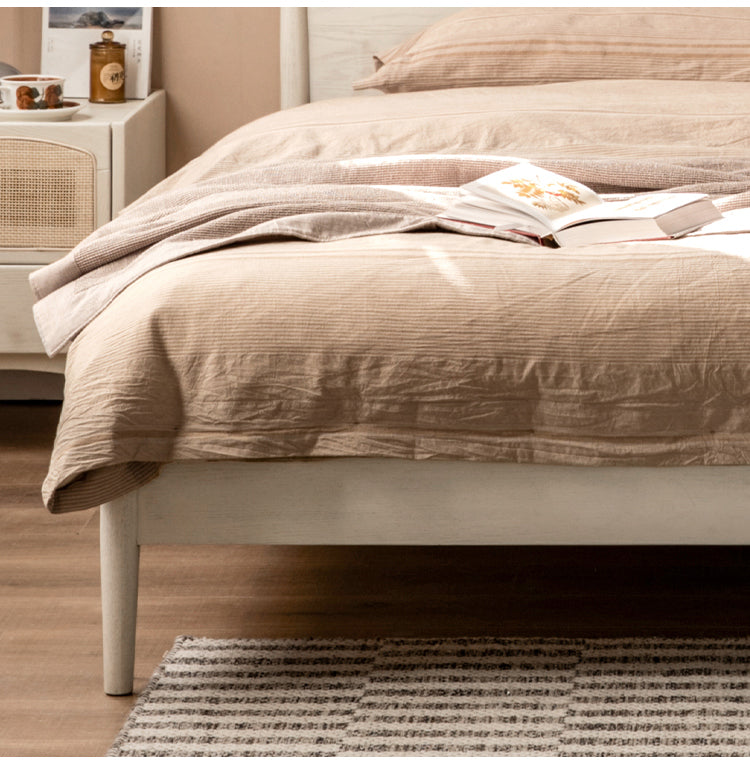 Ach solid wood bed modern French cream style