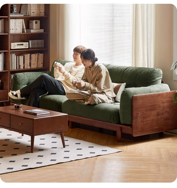 Rubber Solid Wood American Light Luxury Sofa