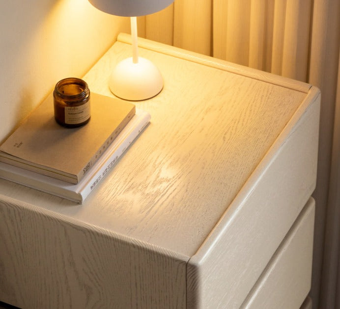 Oak solid wood side cabinet Bedside table light luxury)