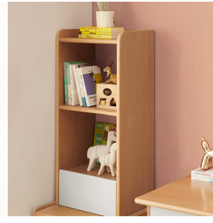 Beech solid wood children's bookcase storage cabinet"