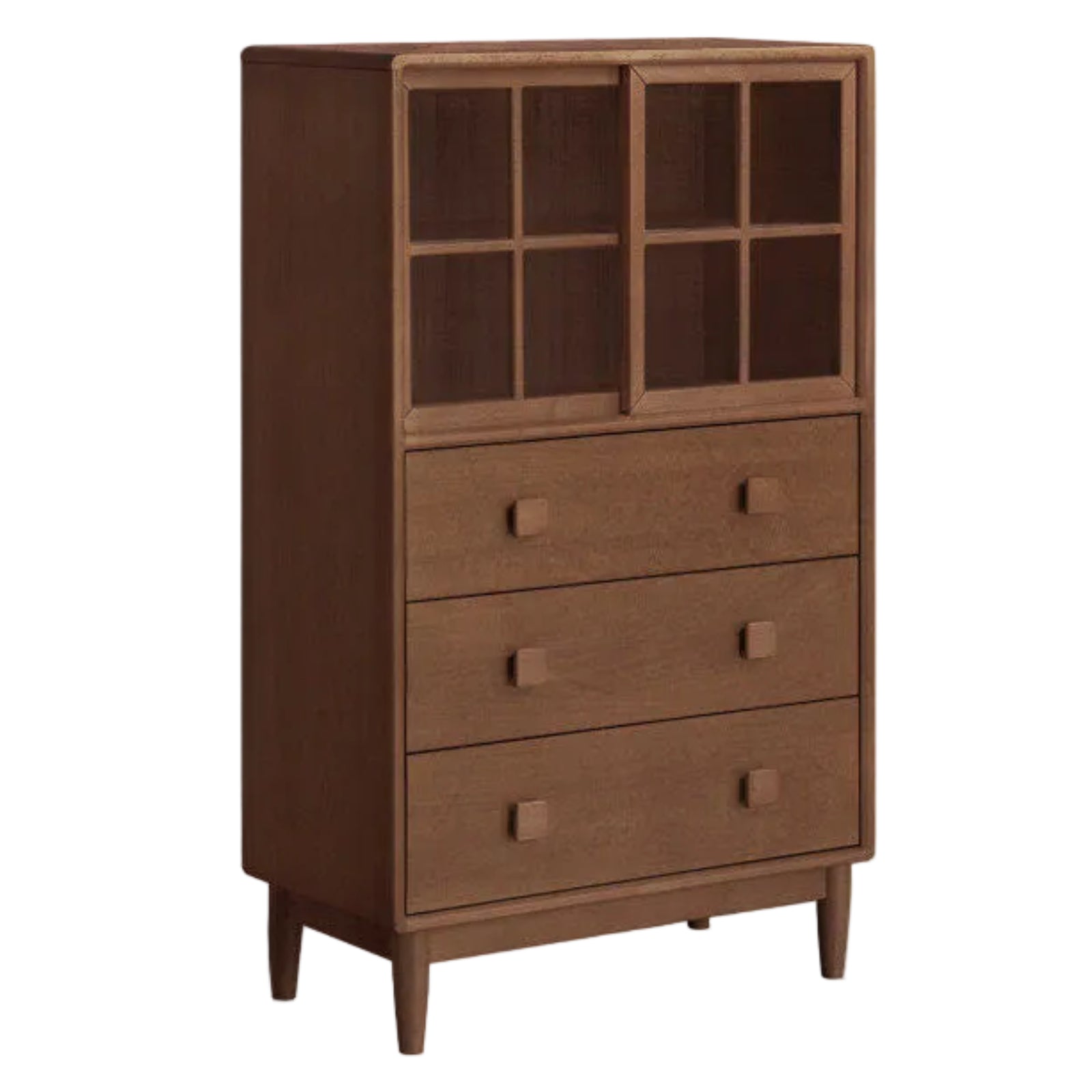Beech Solid Wood Modern Simple with Light Storage Cabinet.