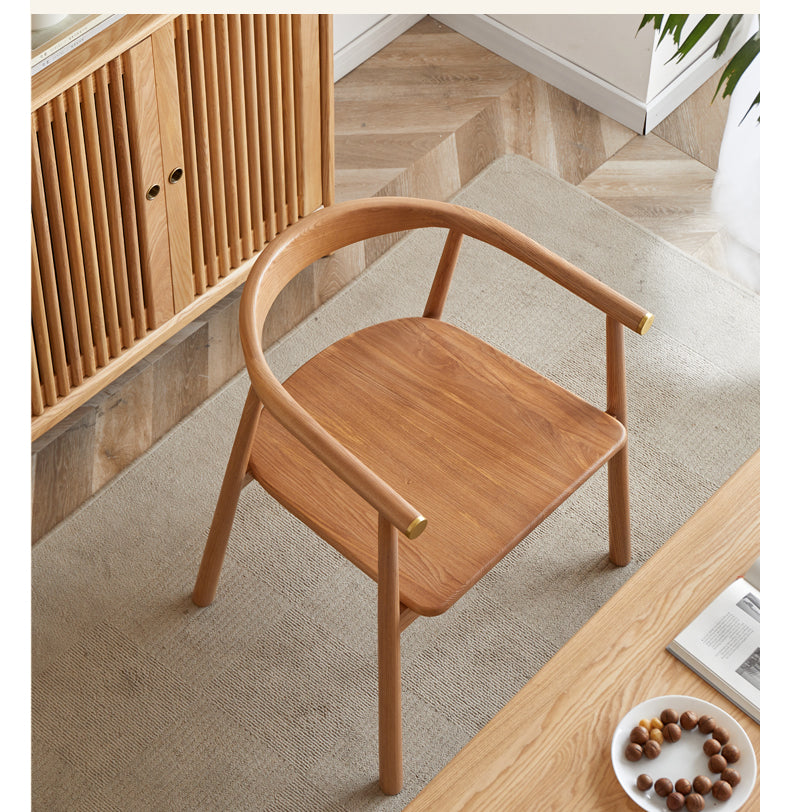 Ash Solid Wood Dining Soft Chair New Chinese Style