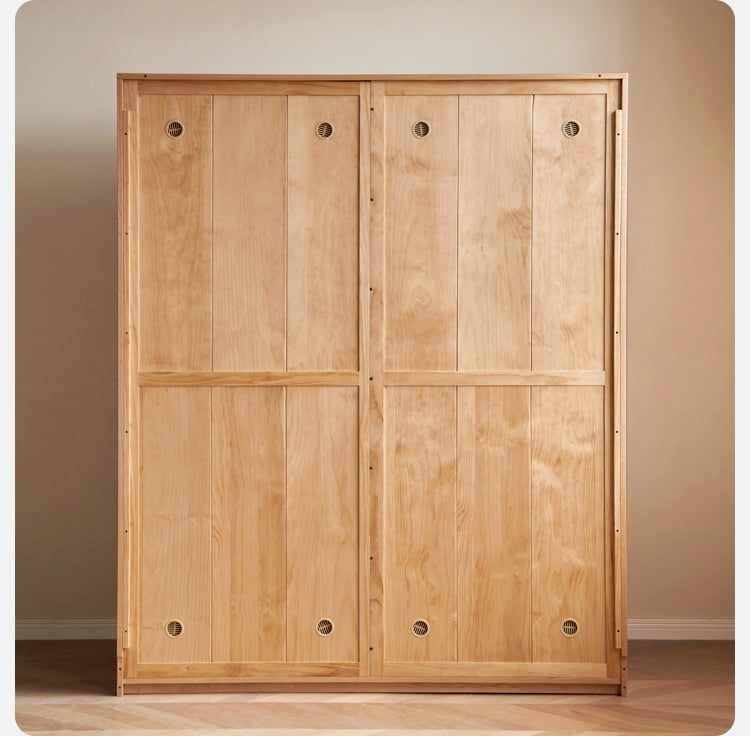 Oak solid wood wardrobe free combination high doors"