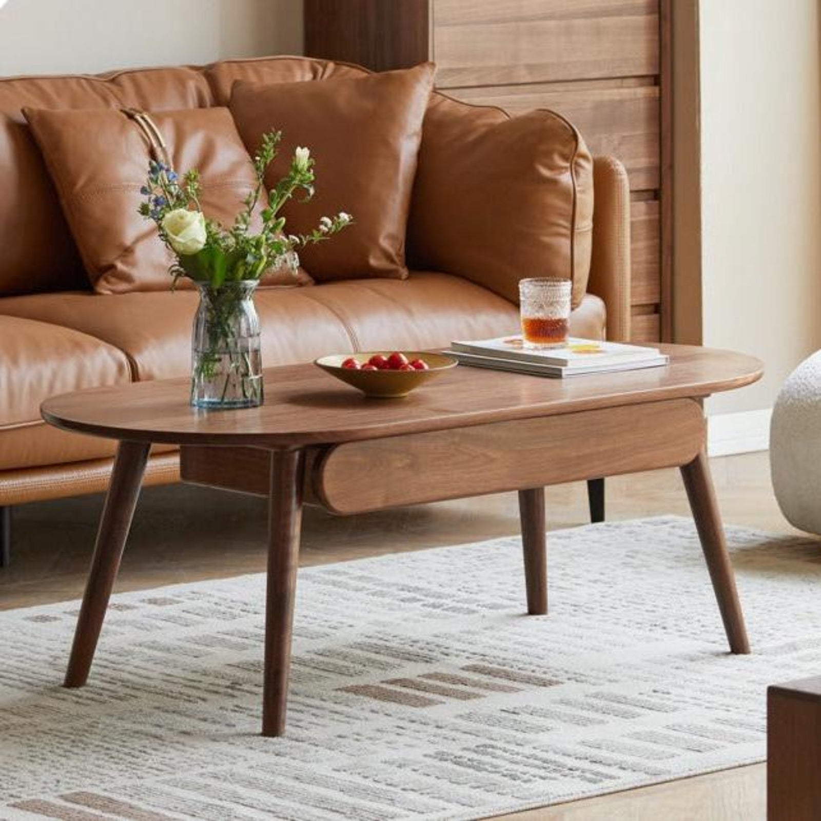 Black Walnut Solid Wood Capsule Coffee Table