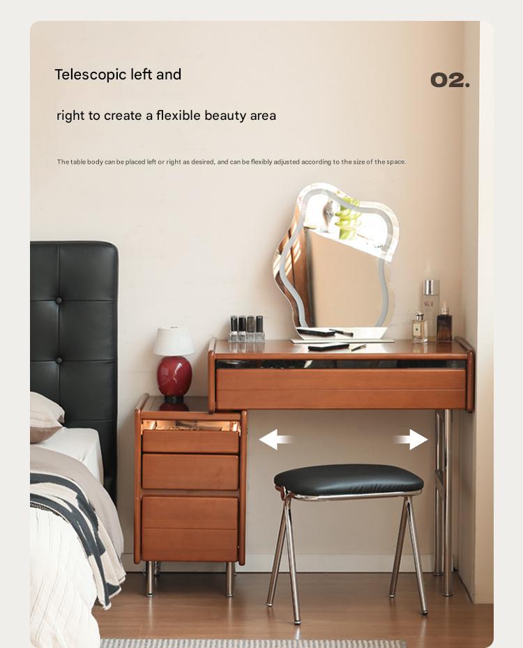 Poplar Solid Wood Bauhaus Multi Functional Dressing Table
