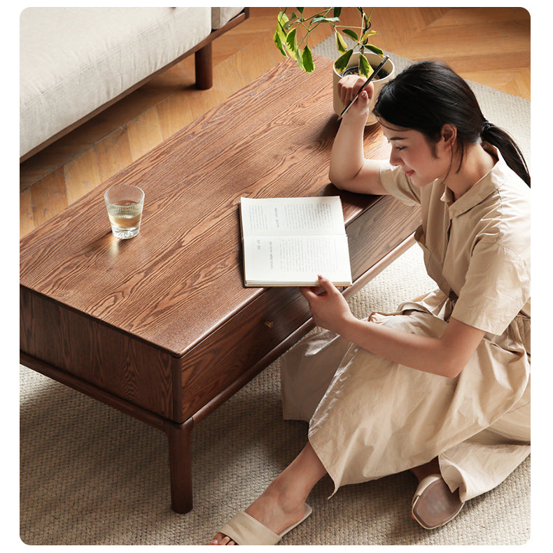 Ash solid wood simple modern coffee table-