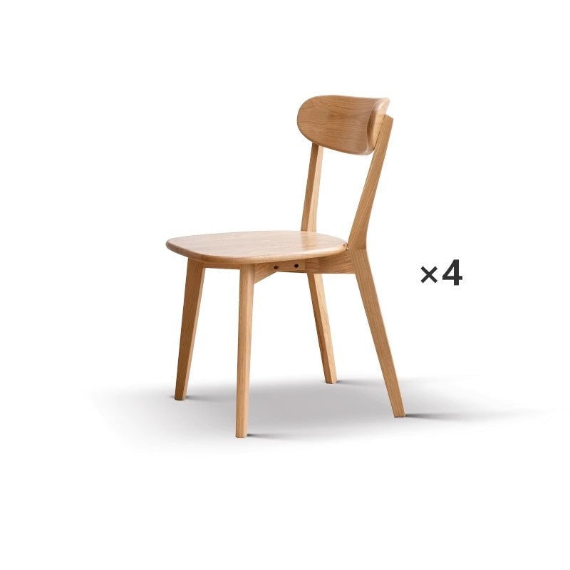 Oak solid wood curved backrest dining chair