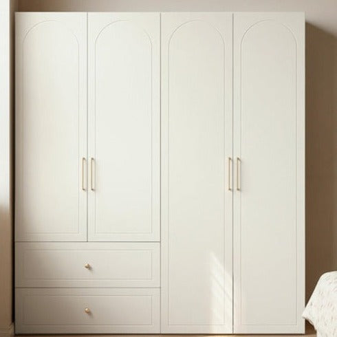 Pine solid wood wardrobe French cream style"