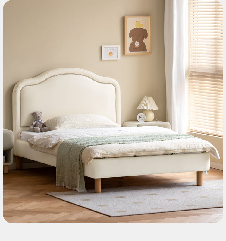 Organic Leather Cream Style Soft Kid's Bed