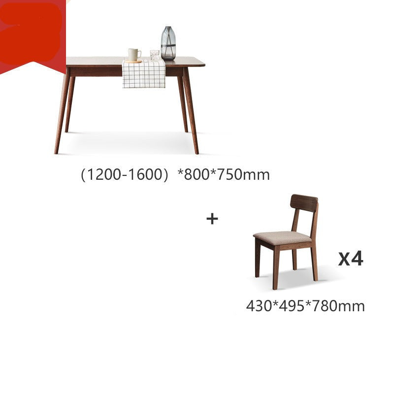 Oak Solid Wood Telescopic Folding Dining Table"